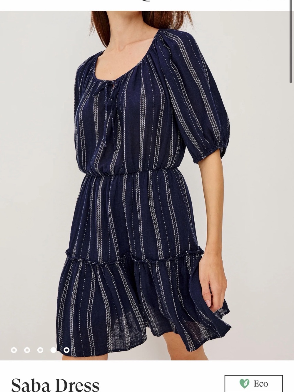 NWT Rails Saba luxe linen navy stripe dress | Coastal Granddaughter Fall